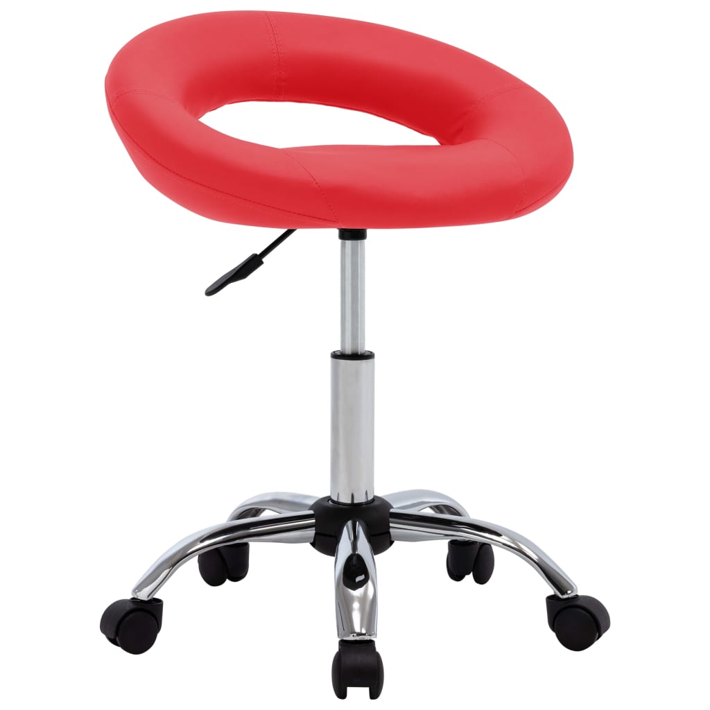 

vidaXL Eetkamerstoelen draaibaar 2 st kunstleer rood