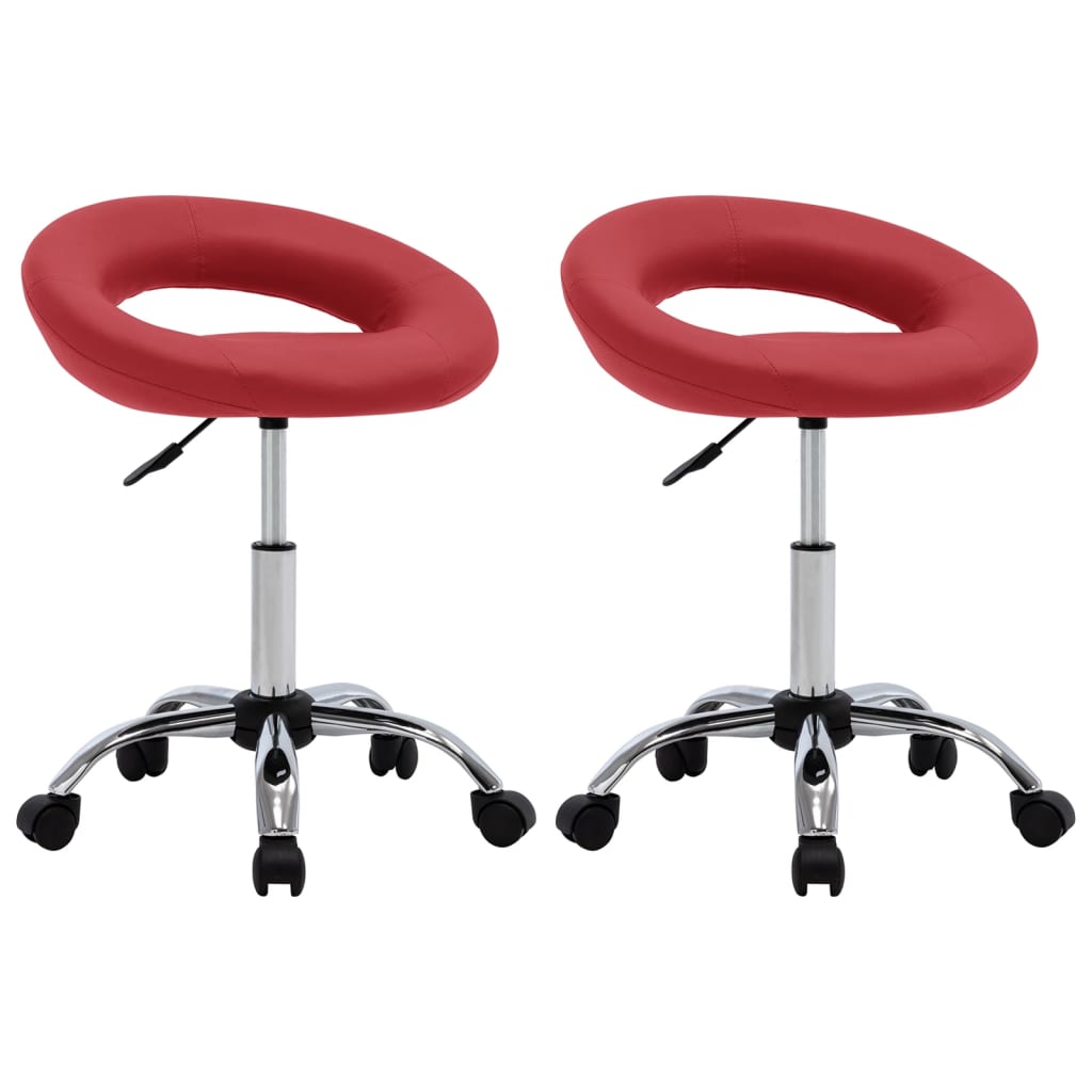 Chaises à manger pivotantes lot de 2 bordeaux similicuir