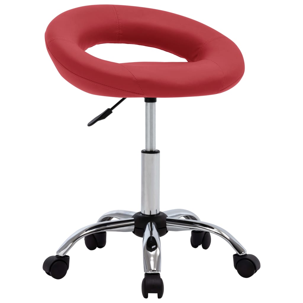

vidaXL Eetkamerstoelen draaibaar 2 st kunstleer wijnrood