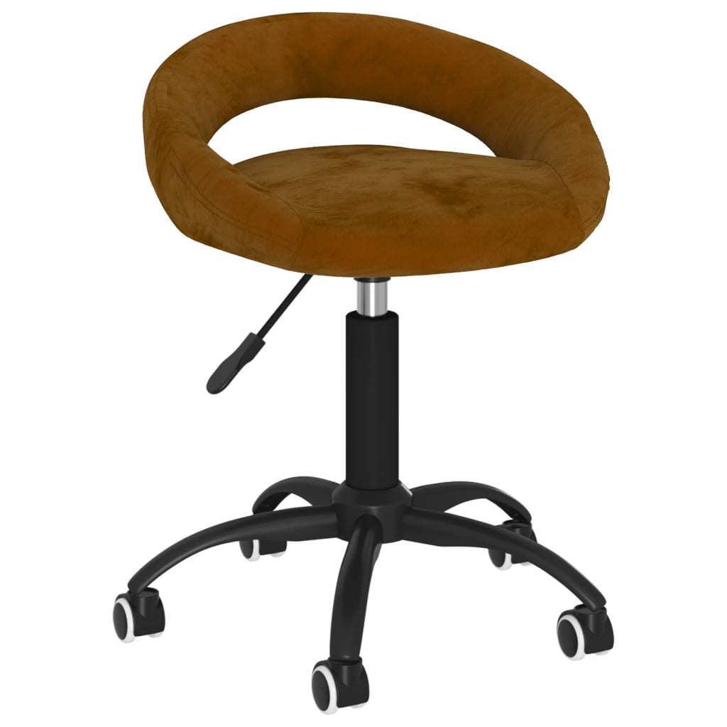 vidaXL Chaises pivotantes à manger lot de 2 marron velours