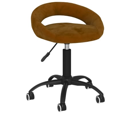 vidaXL Obrotowe krzesła stołowe, 2 szt., brązowe, aksamitne