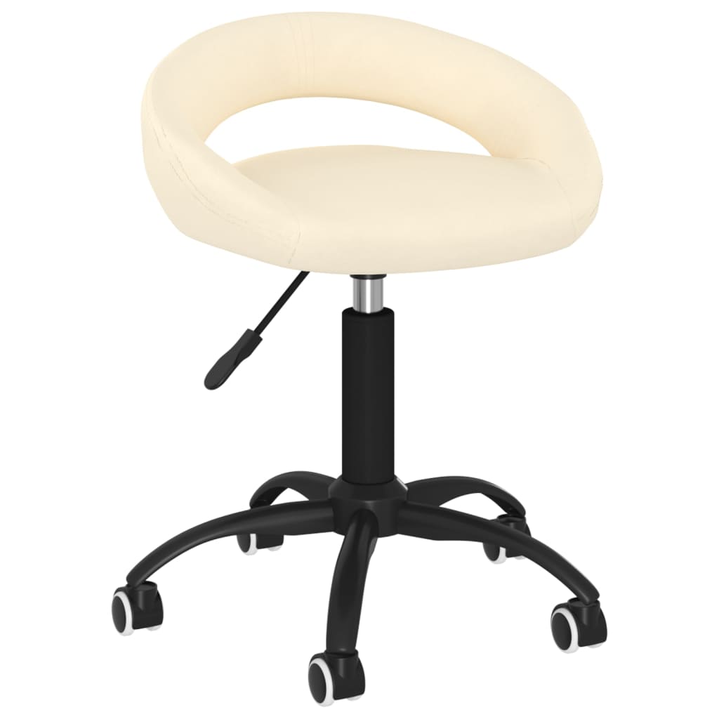 

vidaXL Eetkamerstoelen draaibaar 2 st fluweel crèmekleurig
