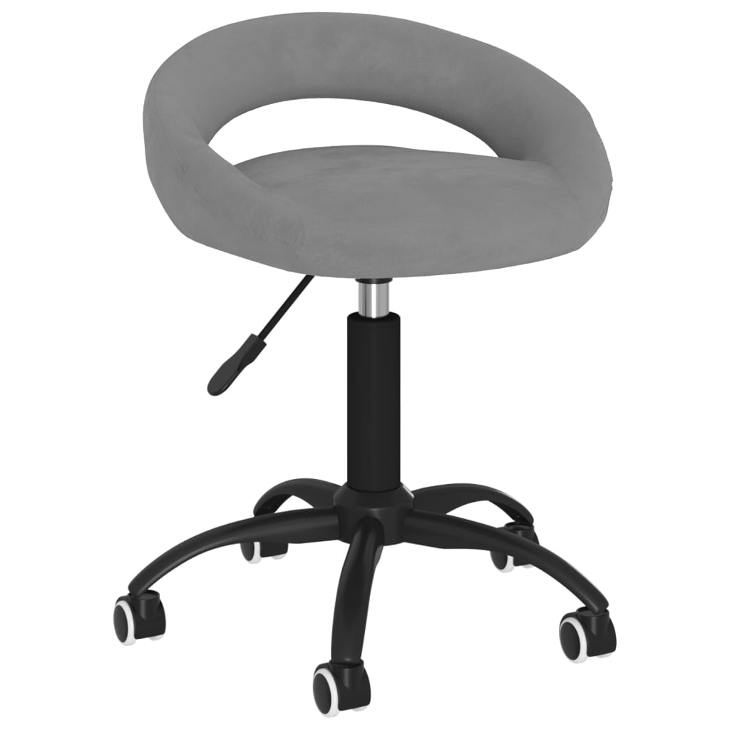 vidaXL Chaises pivotantes à manger lot de 2 gris clair velours