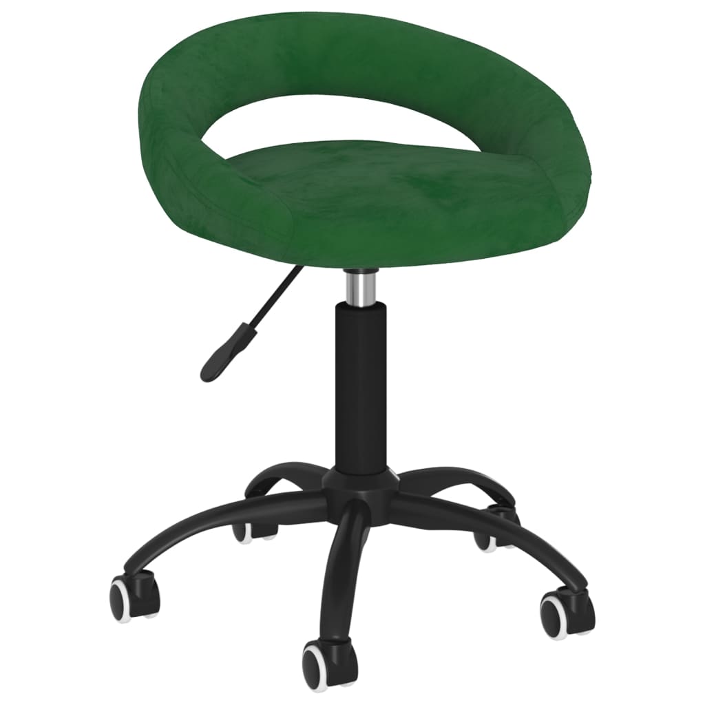 

vidaXL Eetkamerstoelen draaibaar 2 st fluweel donkergroen