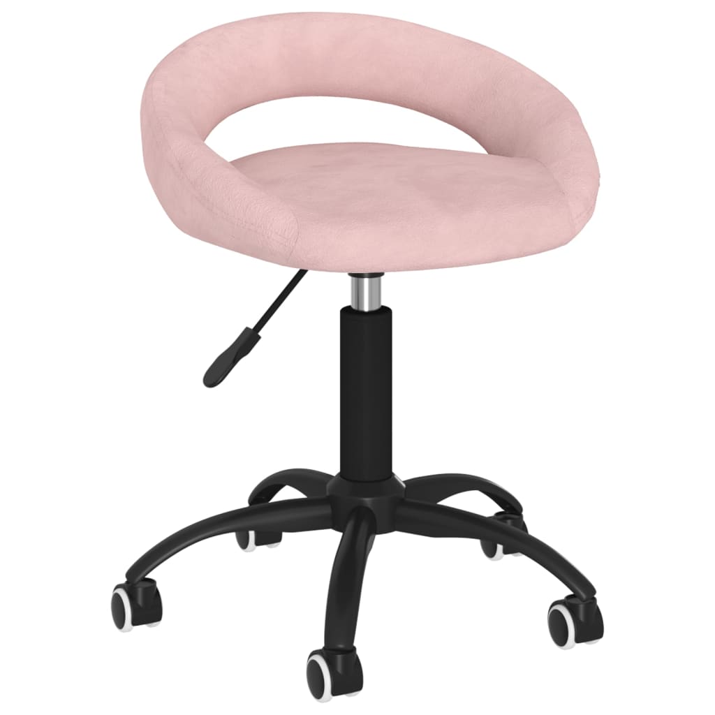 

vidaXL Eetkamerstoelen draaibaar 2 st fluweel roze