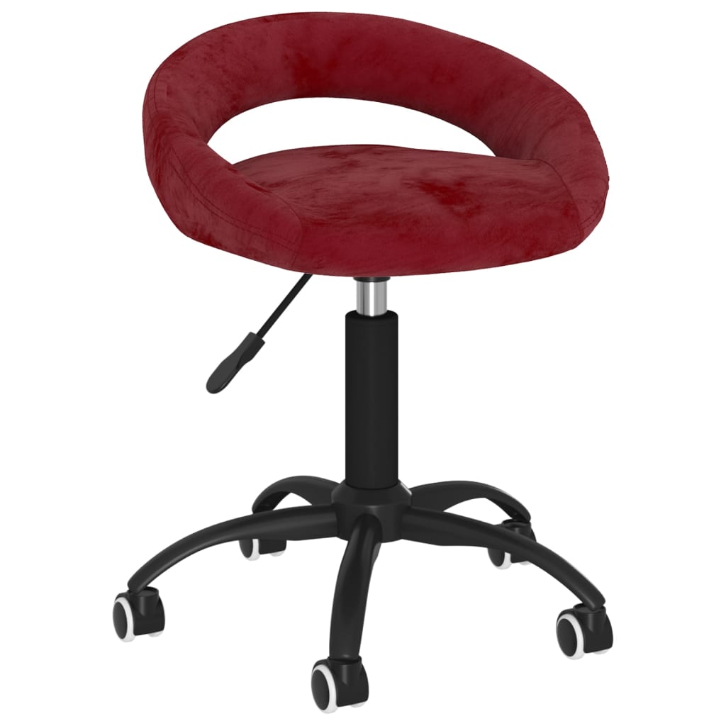 

vidaXL Eetkamerstoelen draaibaar 2 st fluweel wijnrood