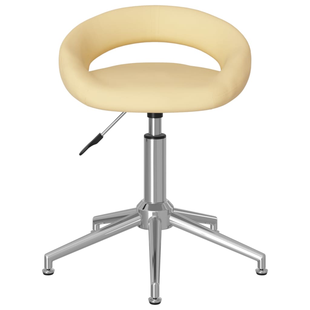 vidaXL Chaise de bureau pivotante Crème Similicuir