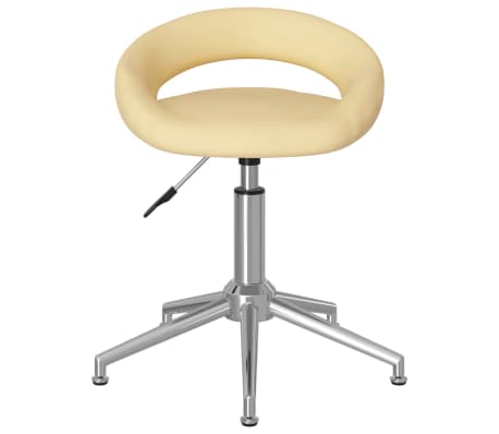 vidaXL Chaise de bureau pivotante Crème Similicuir