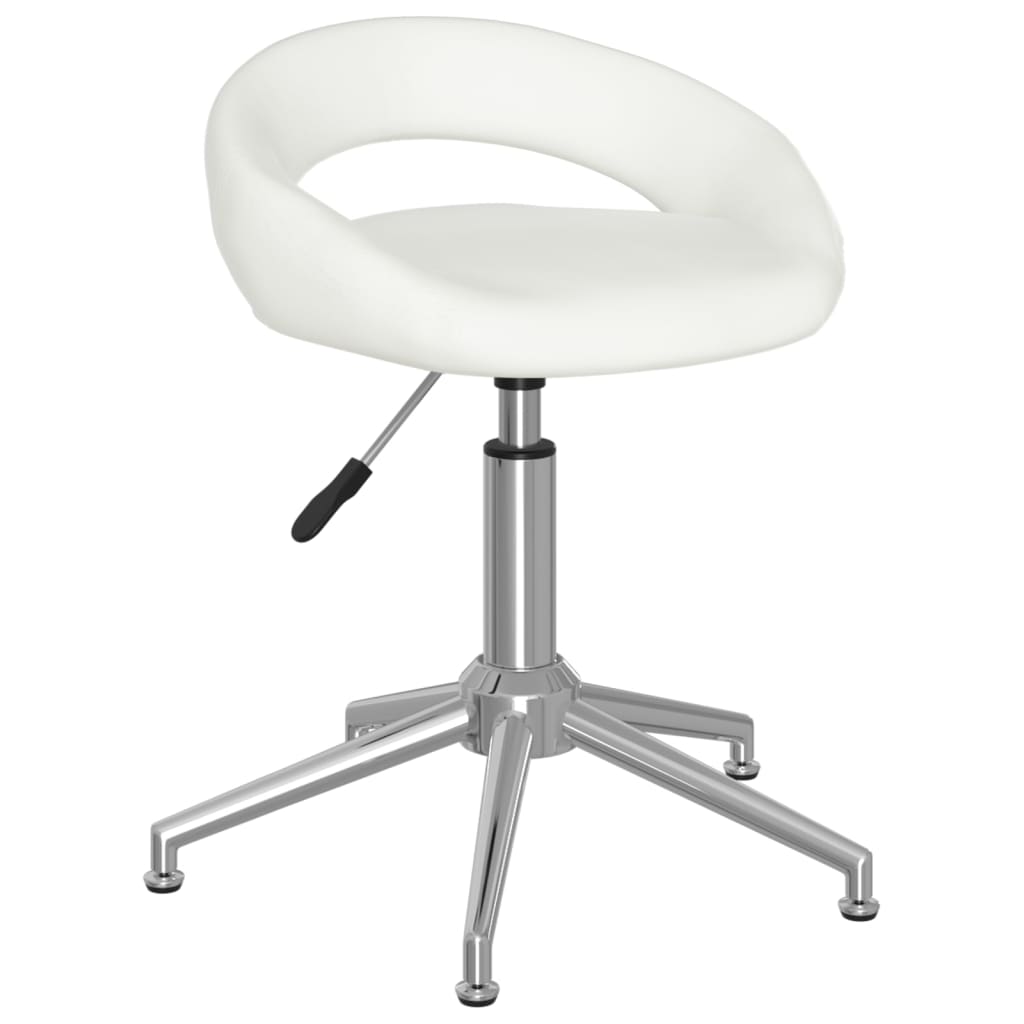 vidaXL Chaises pivotantes à manger lot de 2 blanc similicuir