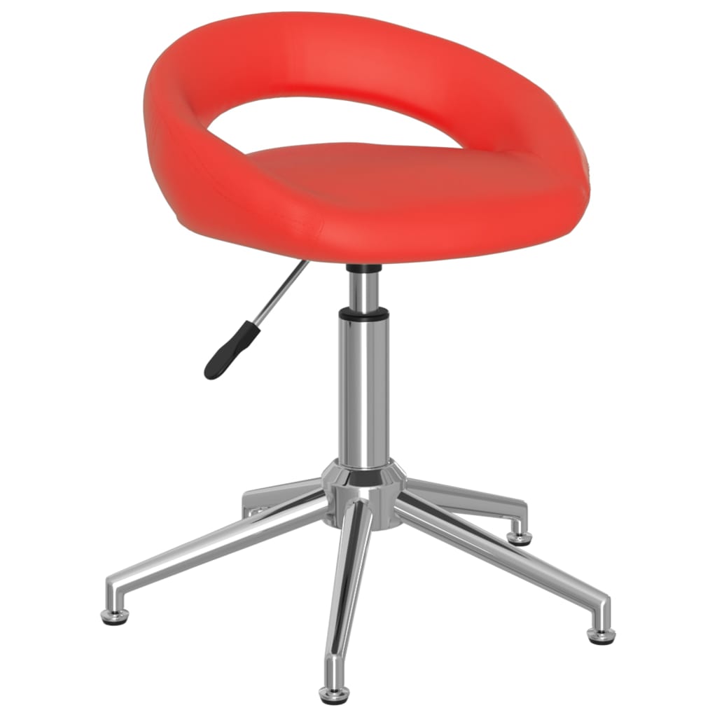 vidaXL Obrotowe krzesła stołowe, 2 szt., czerwone, sztuczna skóra