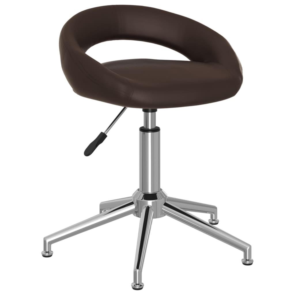 

vidaXL Eetkamerstoelen draaibaar 2 st kunstleer bruin