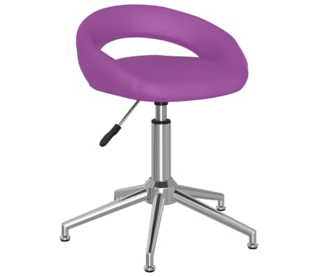 vidaXL Scaune de bucătărie pivotante, 2 buc, violet, piele ecologică