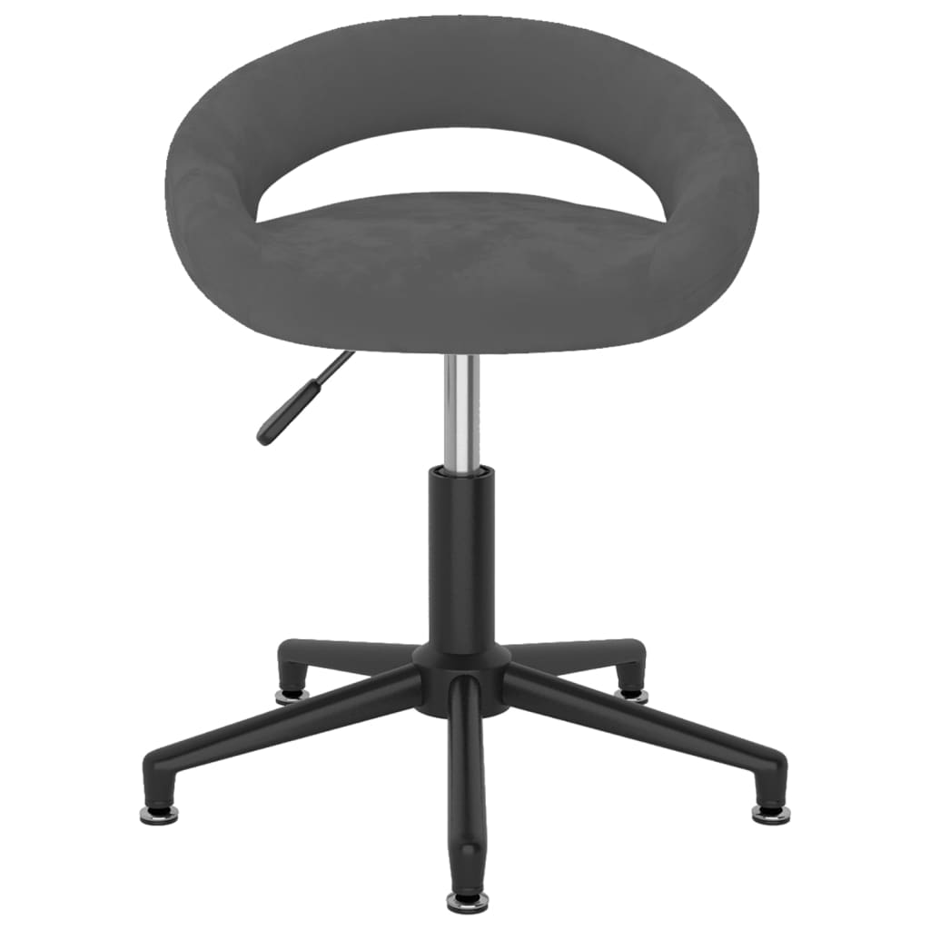 vidaXL Silla de oficina giratoria de terciopelo gris oscuro