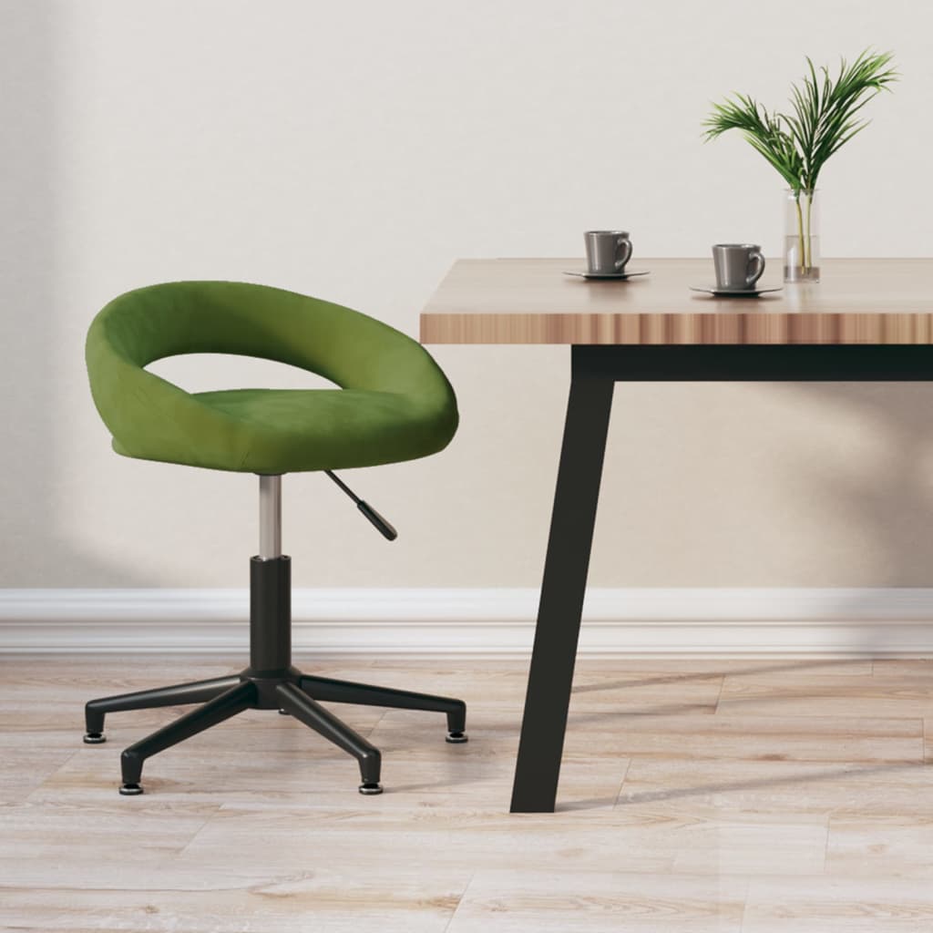 vidaXL Scaun pivotant pentru birou, verde deschis, catifea vidaXL imagine noua 2022