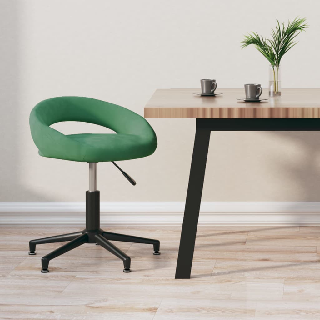vidaXL Scaun de birou pivotant, verde închis, catifea vidaXL imagine noua 2022