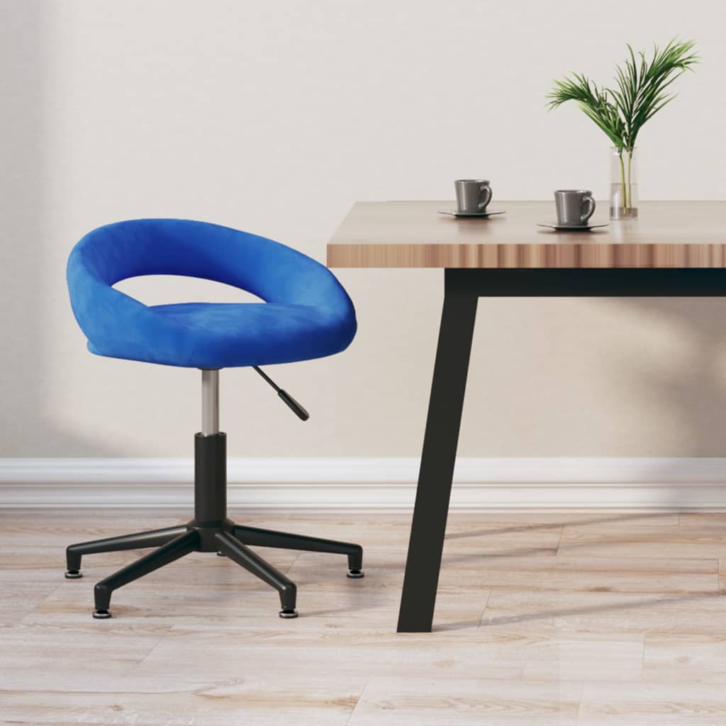 Chaise pivotante de bureau Bleu Velours