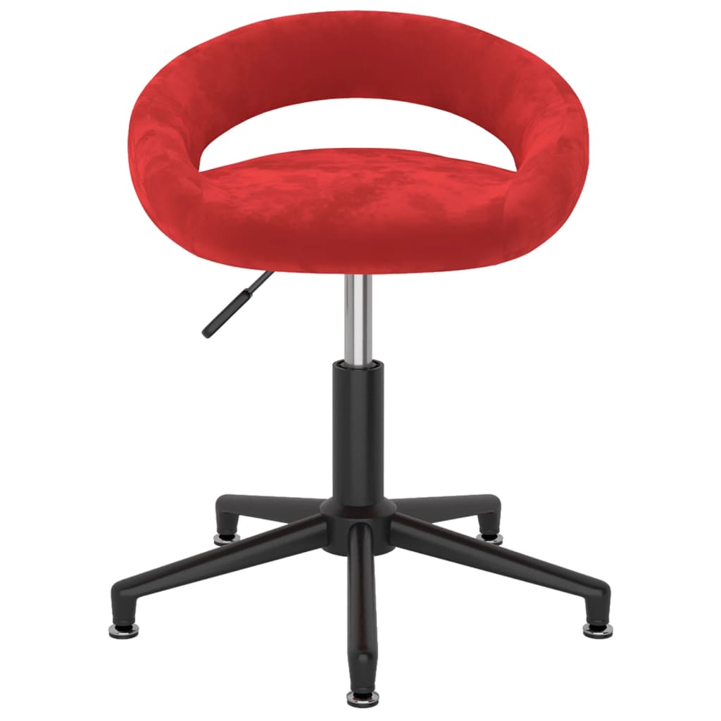 vidaXL Chaise pivotante de bureau Rouge bordeaux Velours