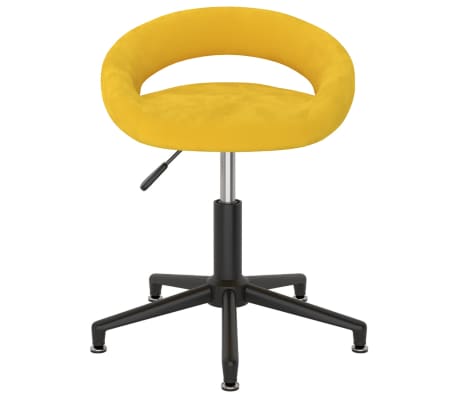 vidaXL Chaise pivotante de bureau Jaune moutarde Velours