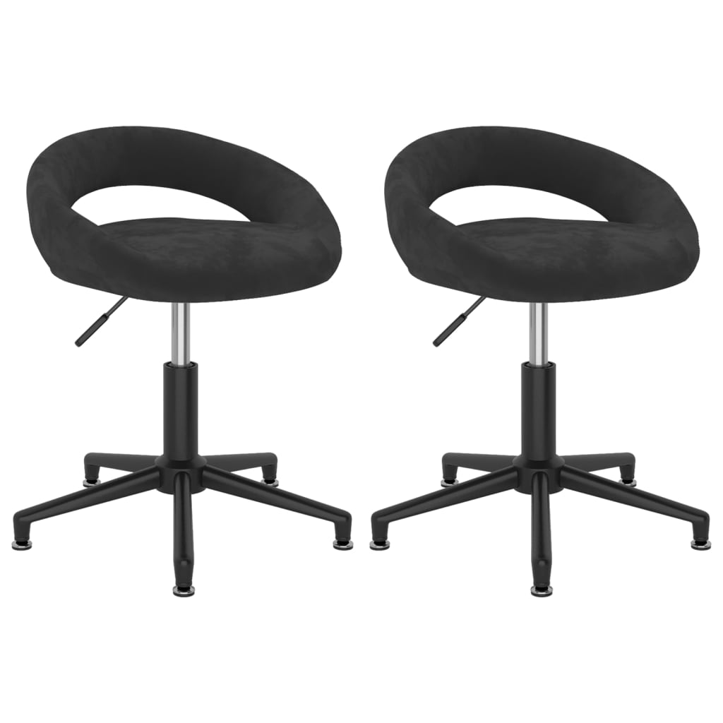 2 db fekete bársony forgó étkezőszék