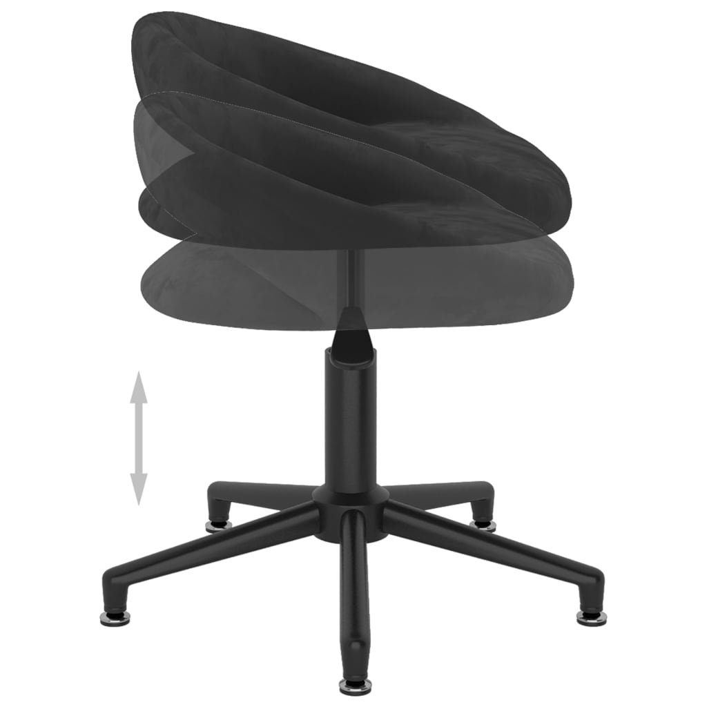 2 db fekete bársony forgó étkezőszék