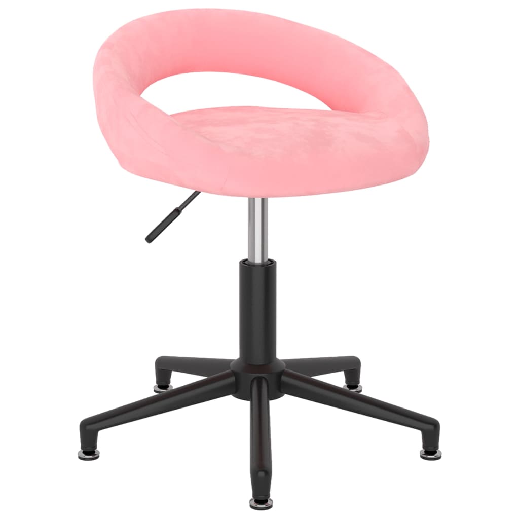 

vidaXL Eetkamerstoelen draaibaar 2 st fluweel roze