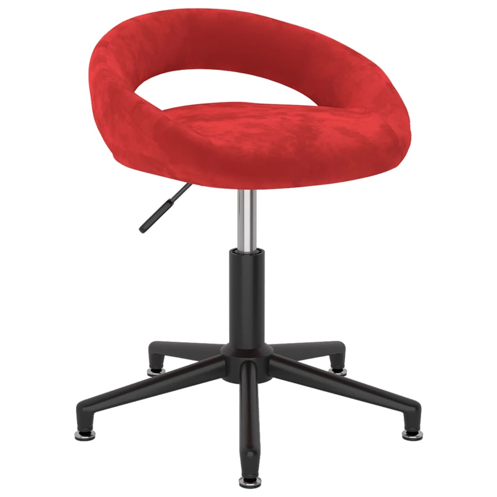 

vidaXL Eetkamerstoelen draaibaar 2 st fluweel wijnrood