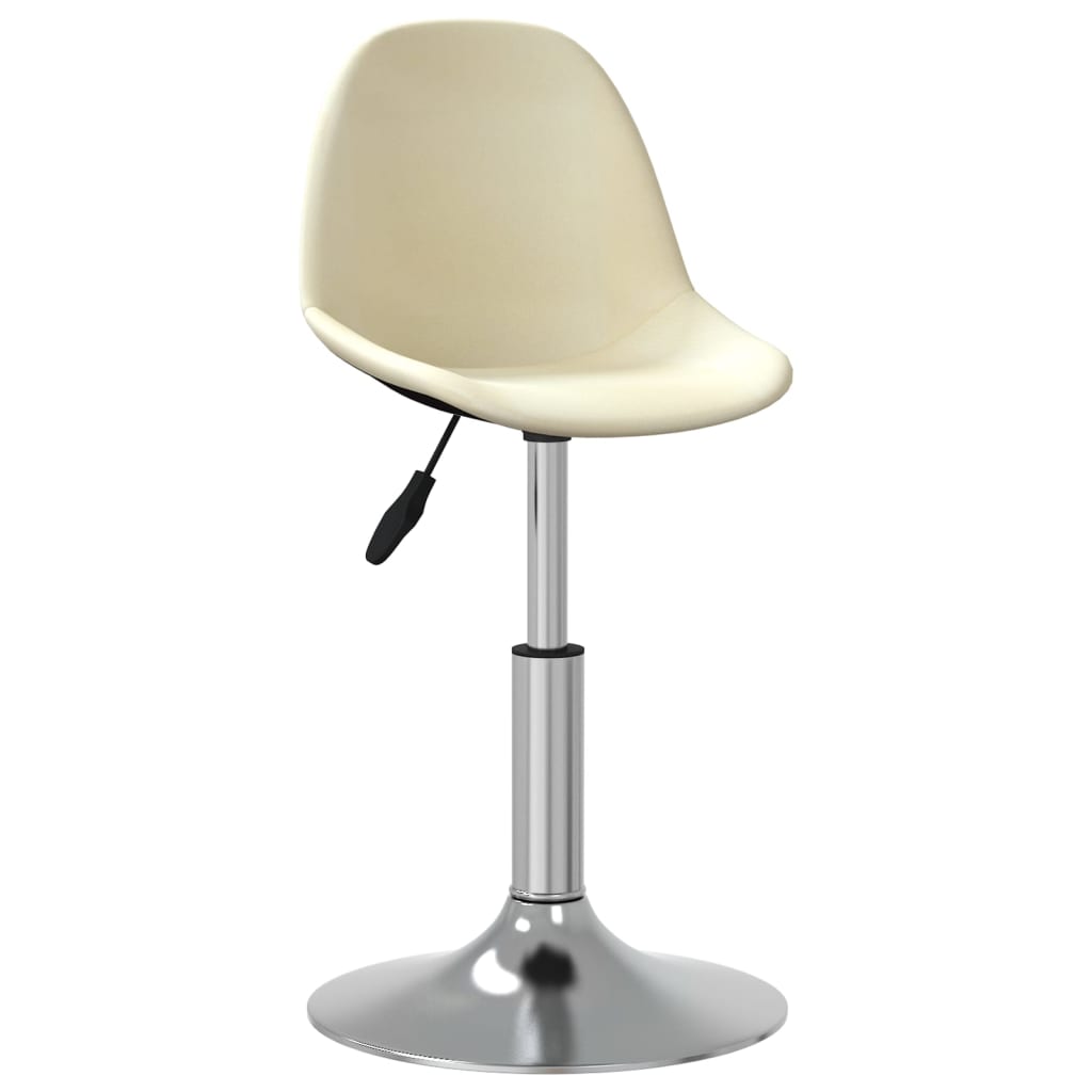 

vidaXL Eetkamerstoelen draaibaar 2 st stof crèmekleurig