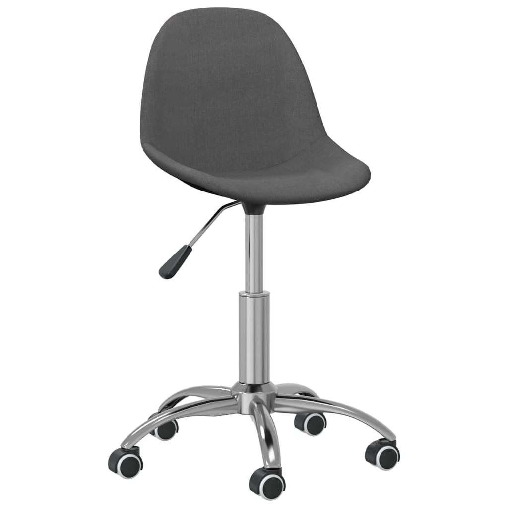 

vidaXL Eetkamerstoelen draaibaar 2 st stof donkergrijs