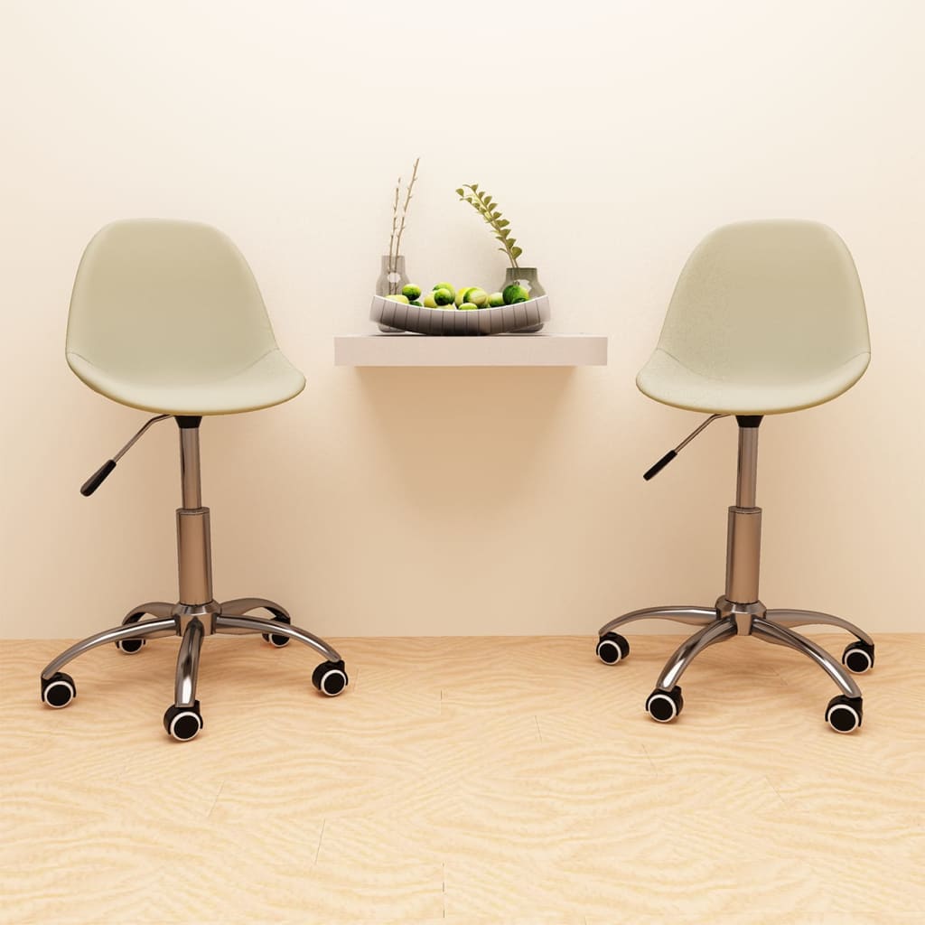 Chaises pivotantes à manger lot de 2 crème tissu