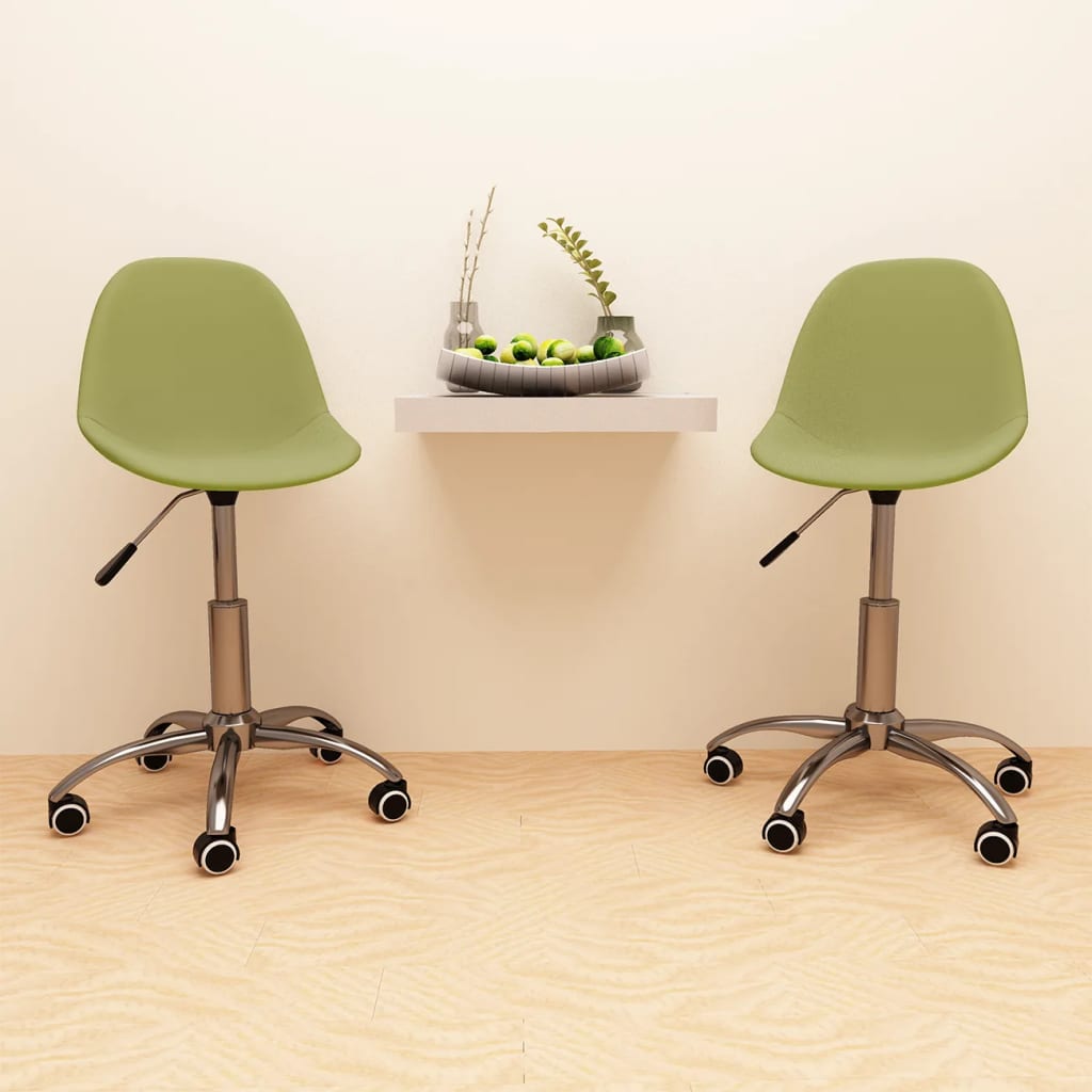 vidaXL Cadeiras de jantar giratórias 2 pcs tecido verde