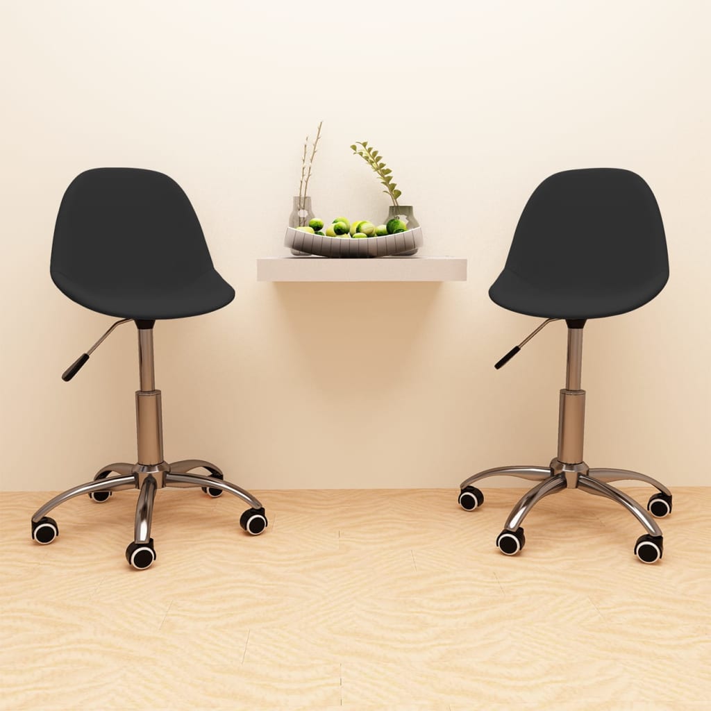Chaises pivotantes à manger lot de 2 noir tissu
