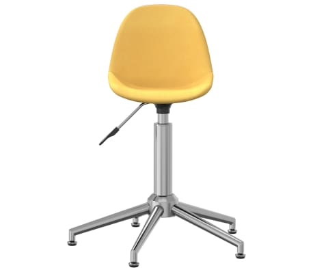 vidaXL Chaise pivotante de bureau Jaune moutarde Tissu