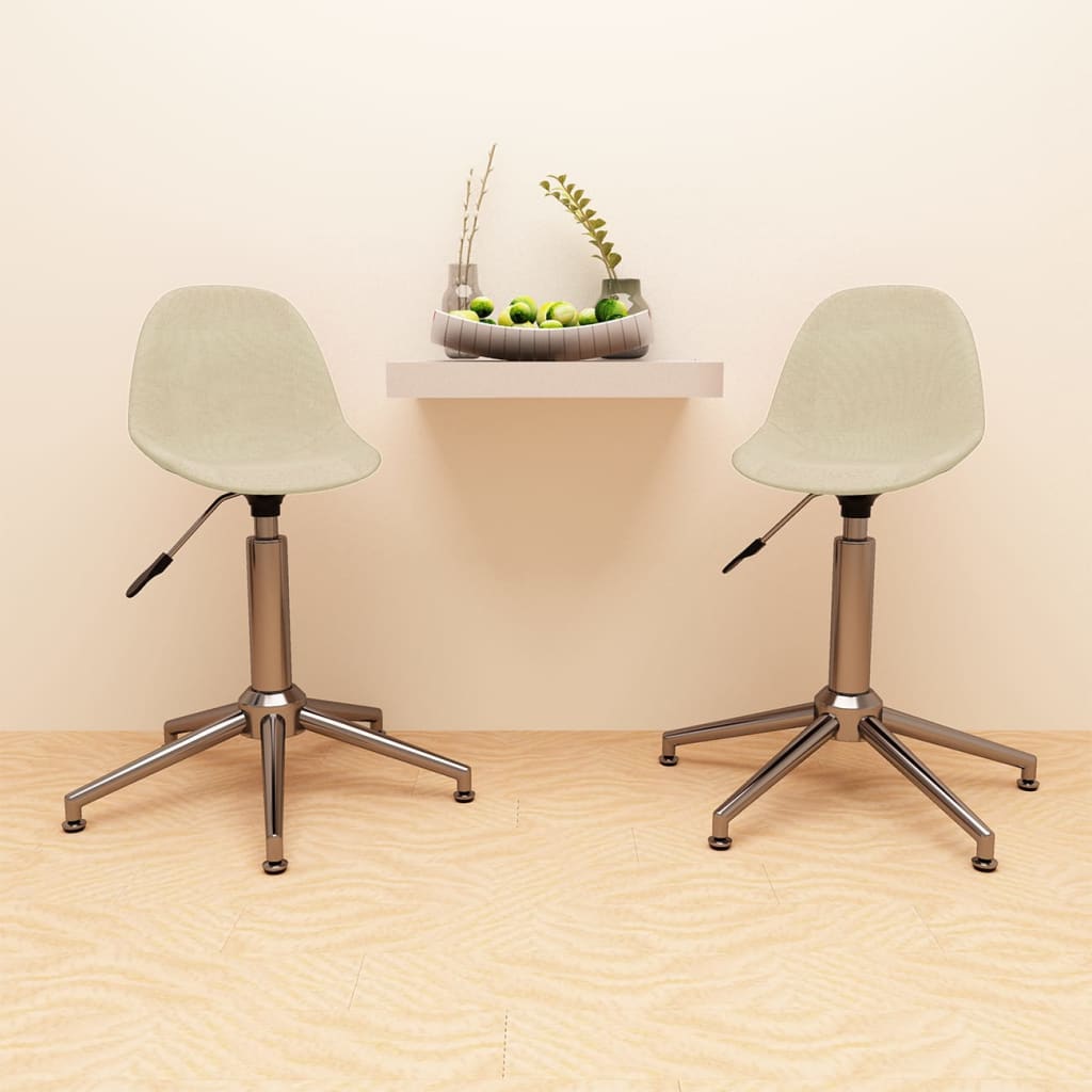 Chaises pivotantes à manger lot de 2 crème tissu