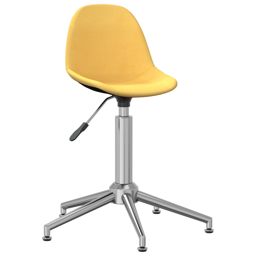 

vidaXL Eetkamerstoelen draaibaar 2 st stof mosterdgeel