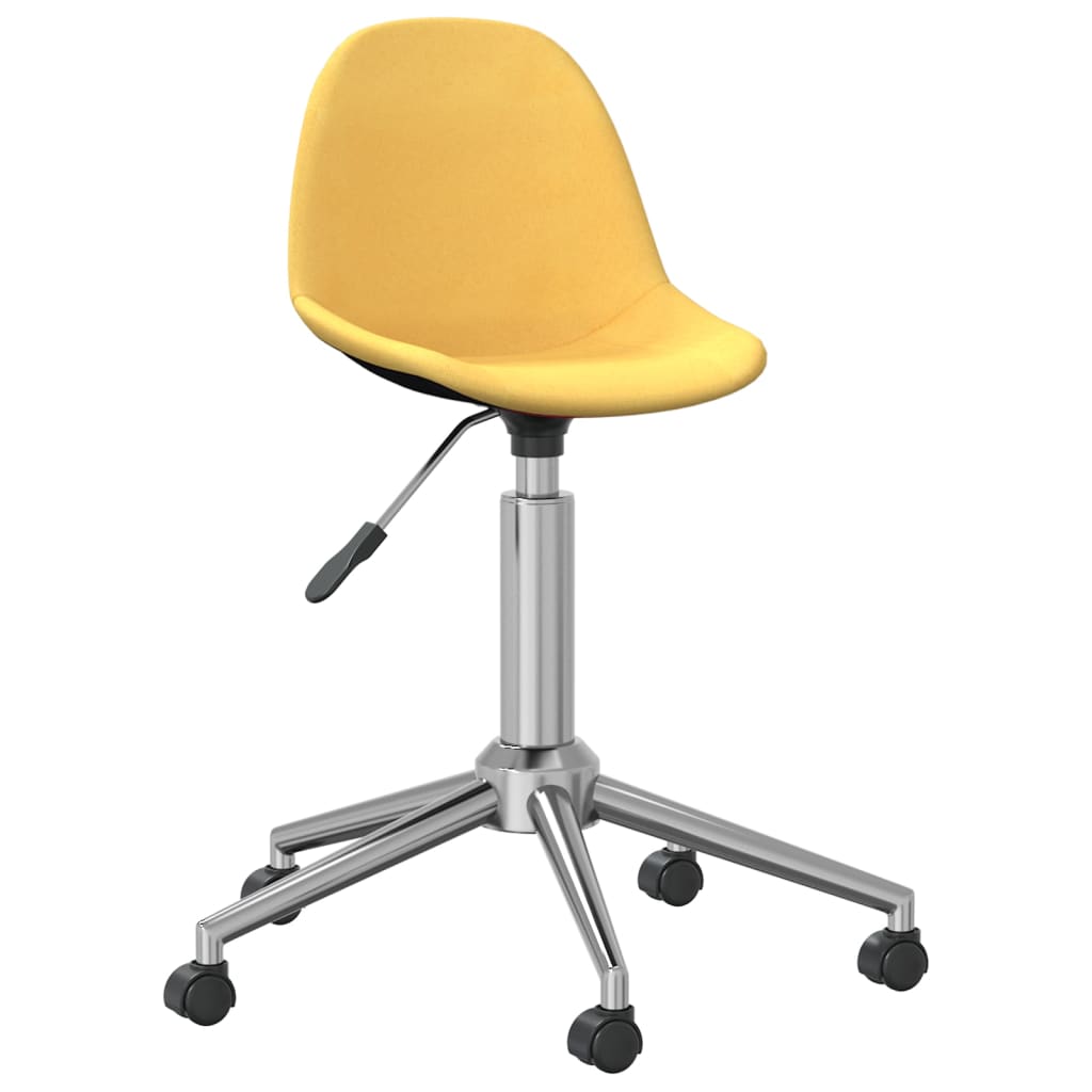

vidaXL Eetkamerstoelen draaibaar 2 st stof mosterdgeel