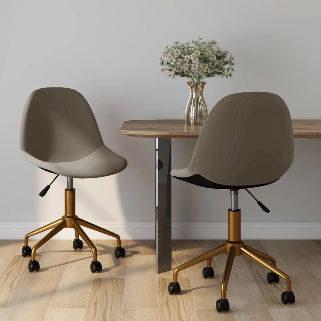 Chaises pivotantes à manger lot de 2 Gris clair Velours