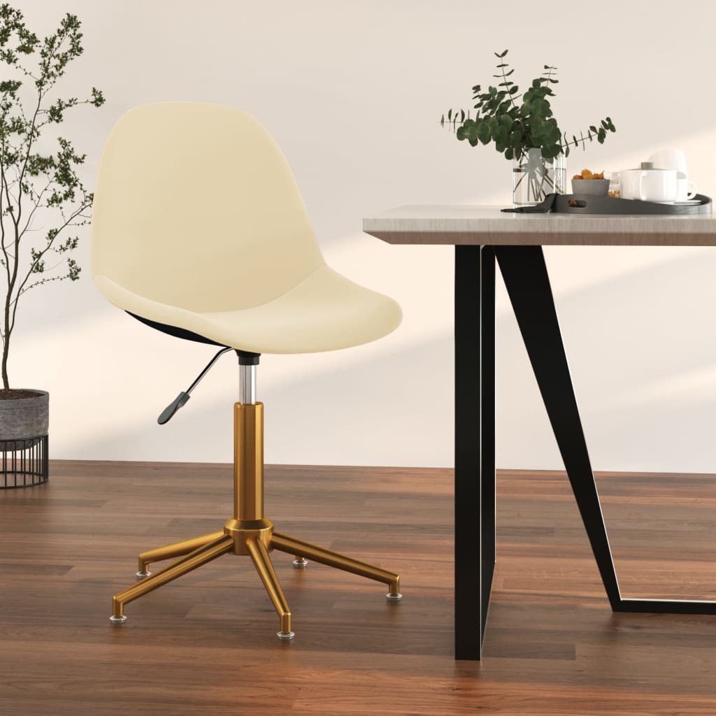 Chaise pivotante de salle à manger Crème Velours
