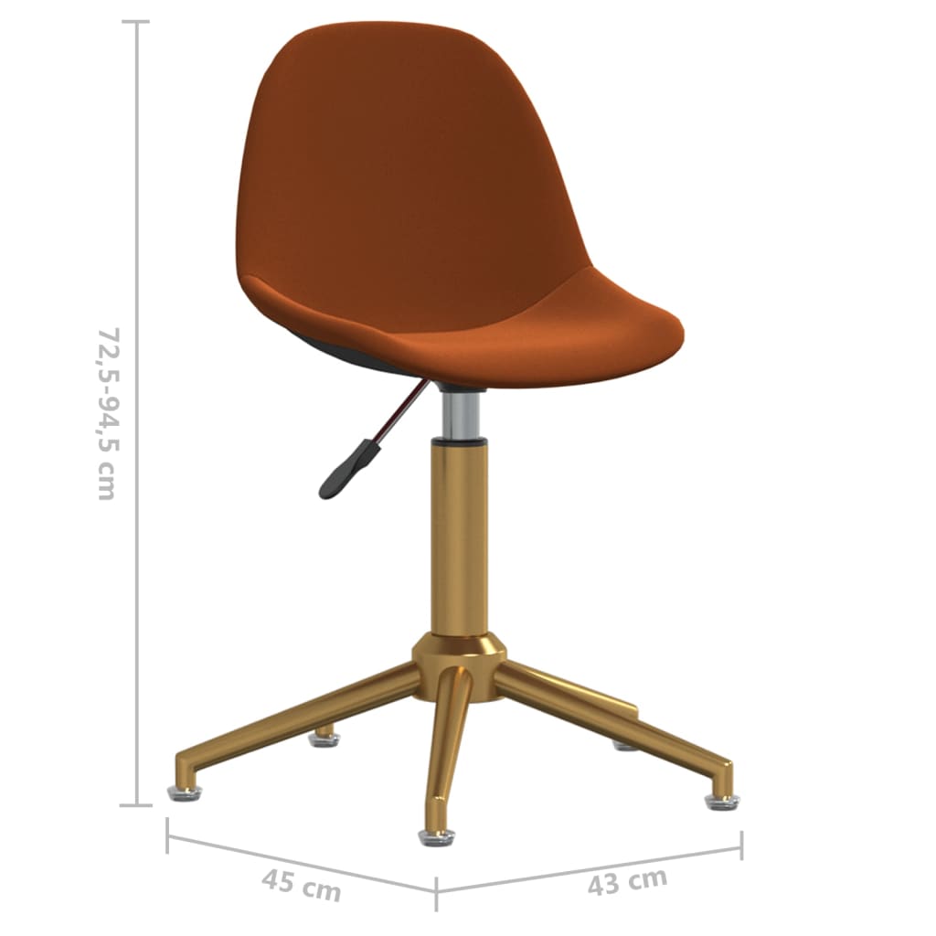Въртящи се трапезни столове, 2 бр, кафяви, кадифе