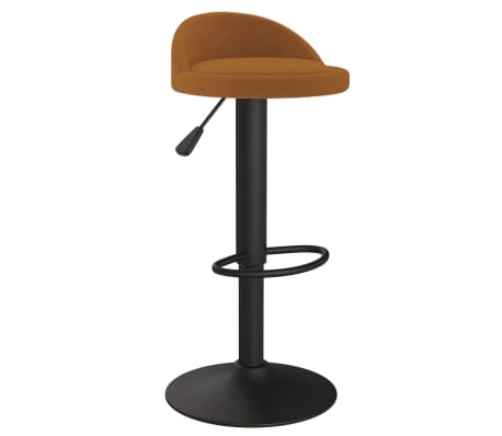 vidaXL Baro taburetės, 2vnt., rudos spalvos, aksomas