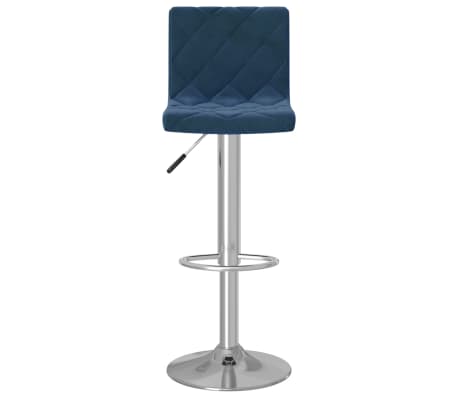 vidaXL Baro taburetė, mėlynos spalvos, aksomas