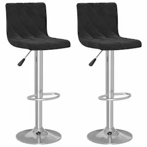 vidaXL baaritoolid 2 tk, must, samet