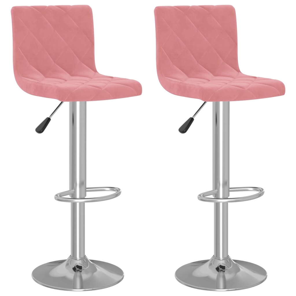 Thumbnail - vidaXL Barhocker 2 Stk. Rosa Samt