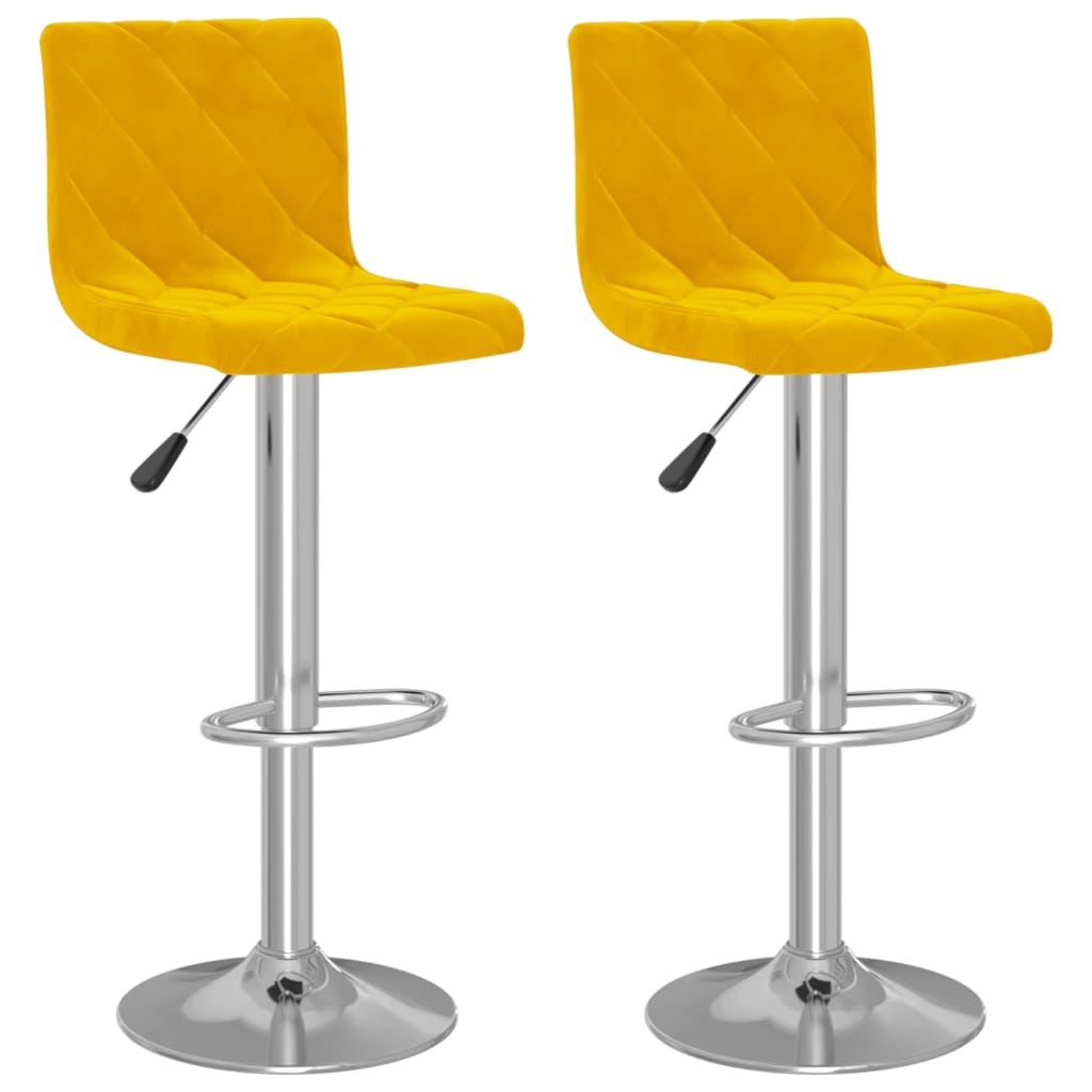 vidaXL Barové stoličky 2 ks horčicovo-žlté zamatové 