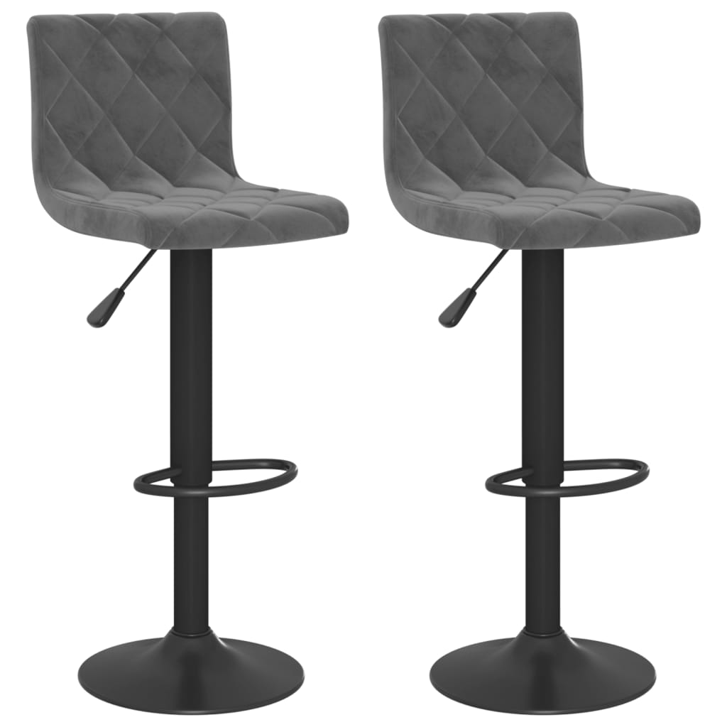 vidaXL Barové stoličky 2 ks tmavosivé zamatové 