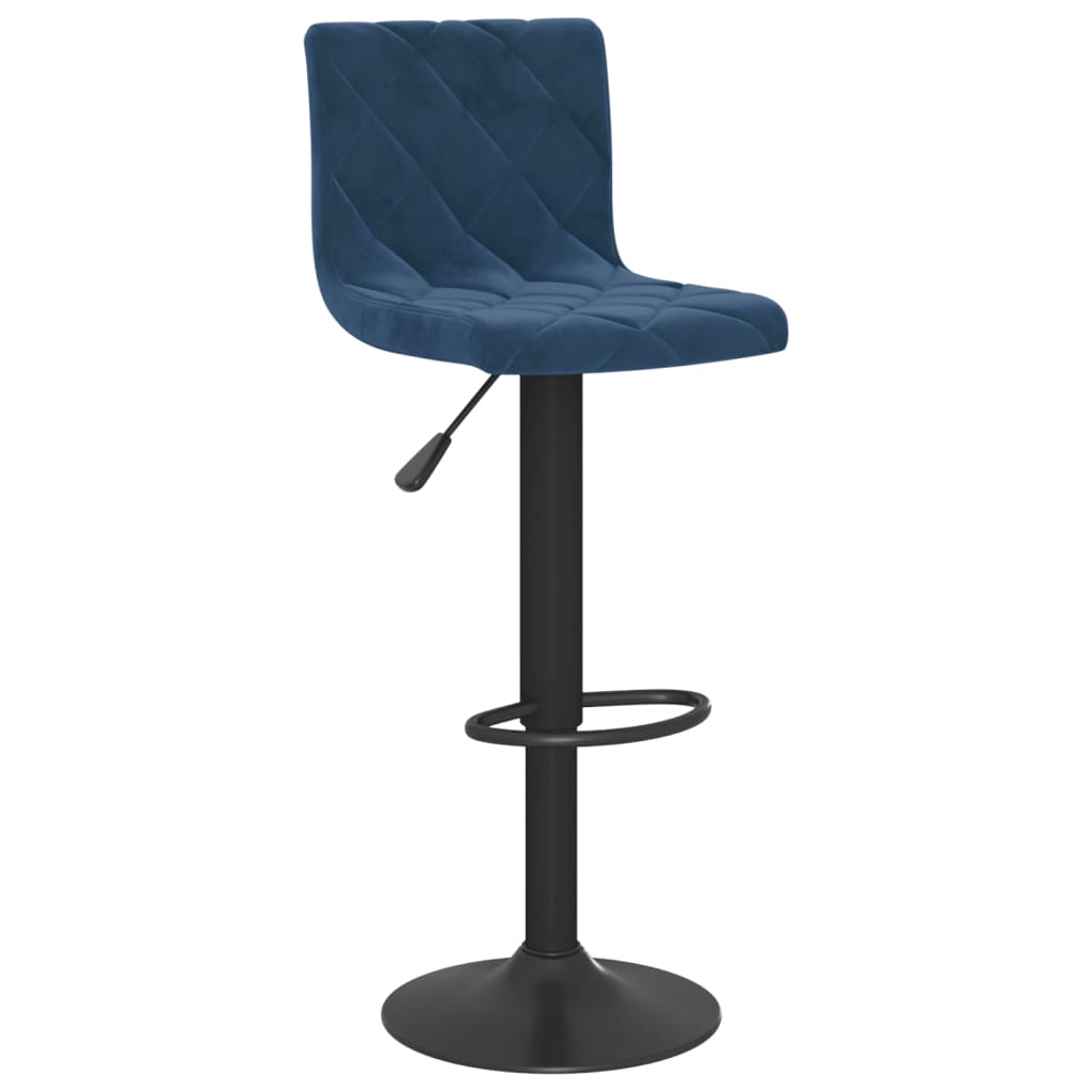 vidaXL Barkrukken 2 st fluweel blauw afbeelding