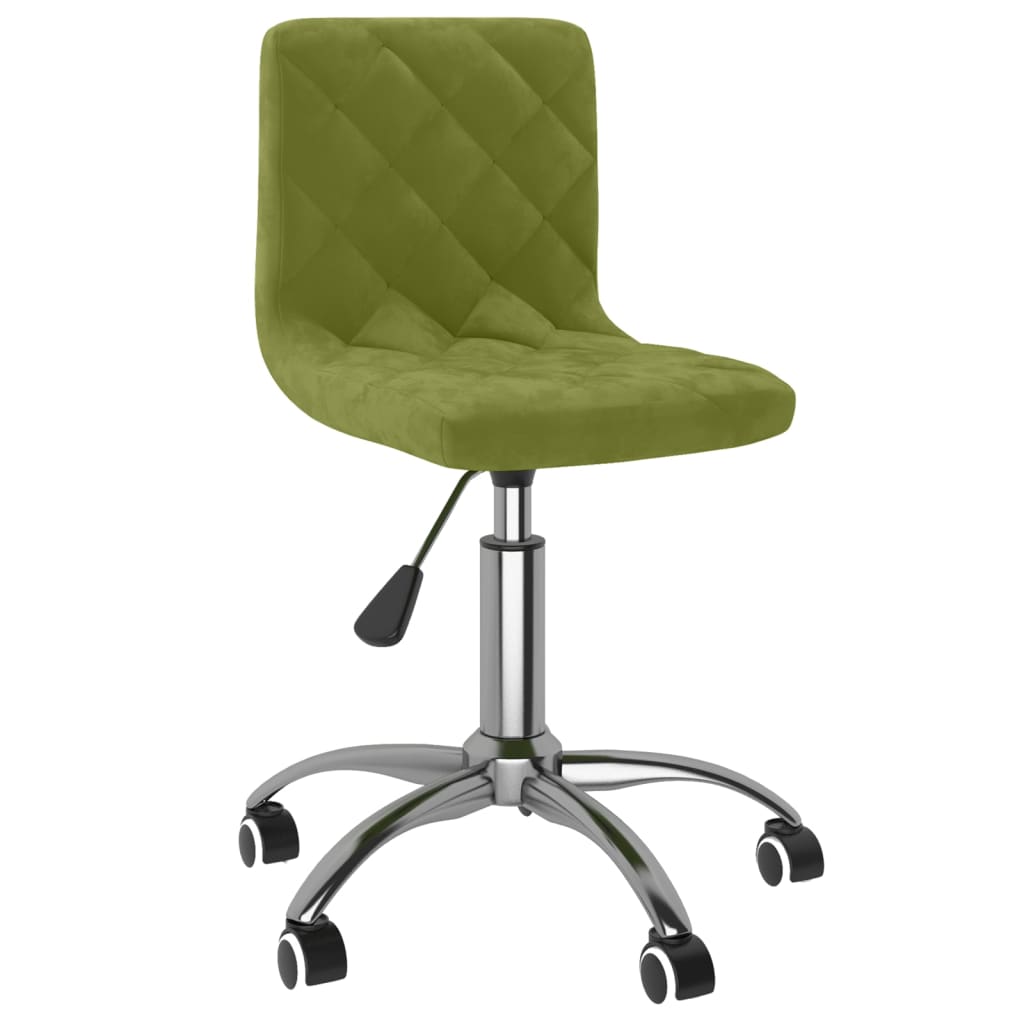 vidaXL Chaises pivotantes à manger lot de 2 vert clair velours