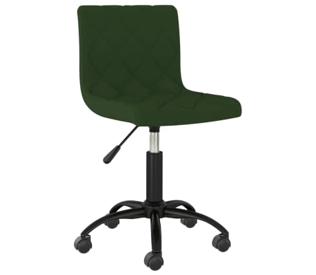 vidaXL grozāmi virtuves krēsli, 2 gab., tumši zaļš samts