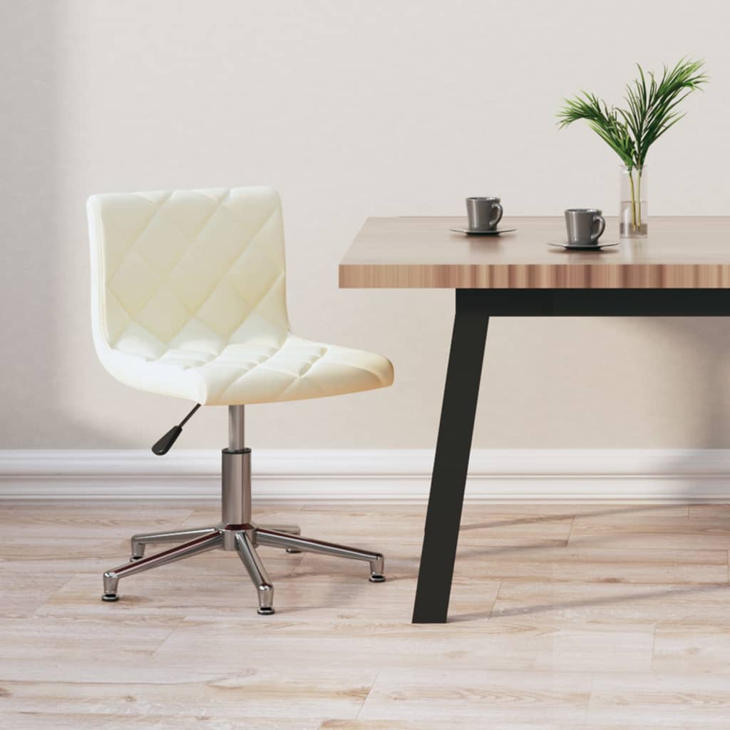vidaXL Sedia Girevole da Ufficio Crema in Velluto