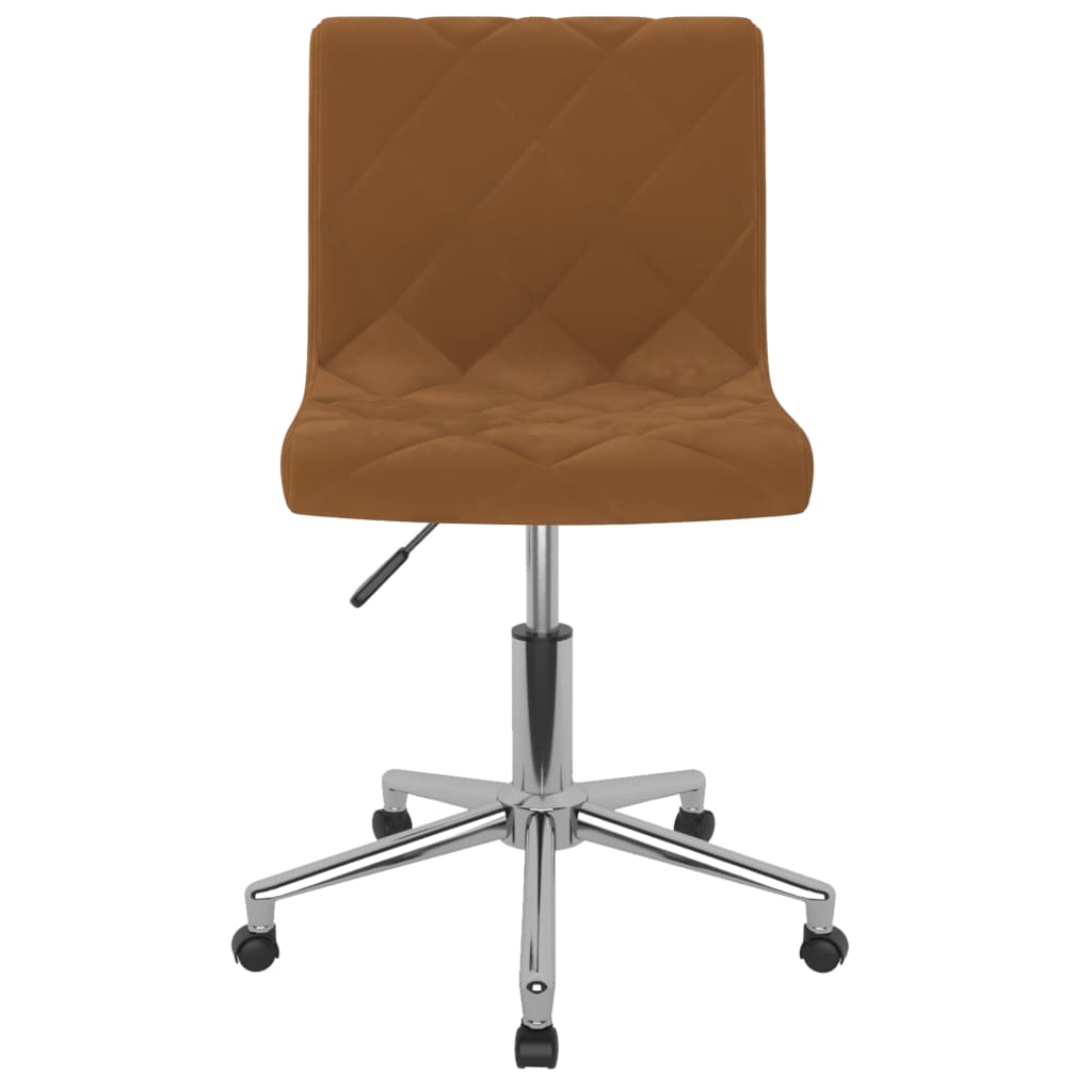 vidaXL Chaise pivotante de bureau Marron Velours