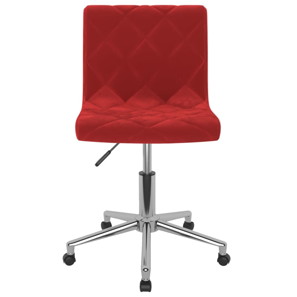 vidaXL Chaise pivotante de bureau Rouge bordeaux Velours